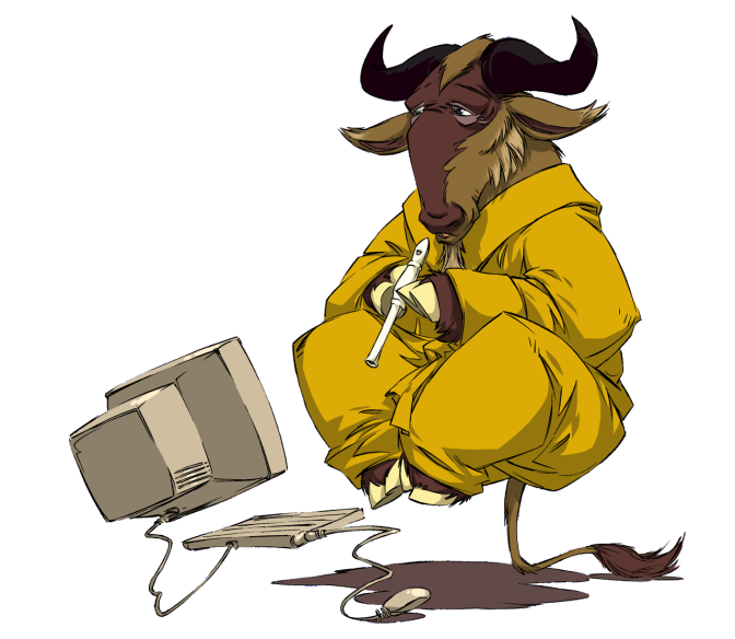 Levitating, Meditating, Flute-playing Gnu